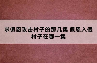 求佩恩攻击村子的那几集 佩恩入侵村子在哪一集